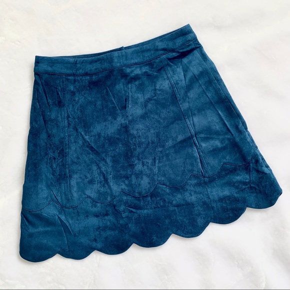 Sugarlips Blue Suede Skirt - Picture 3 of 6